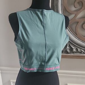 Nike Pro Women's Teal and Pink Crop Top
